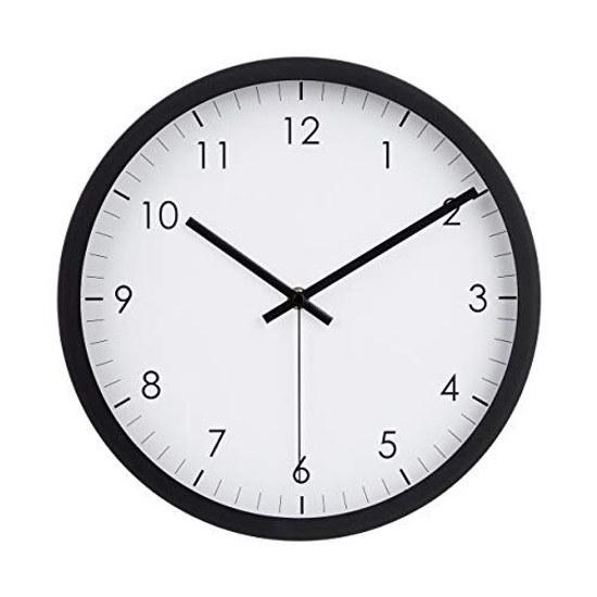 Basics Wall Clock Traditional Round Approximately 30cm Black