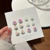 6Pair Simple Cute Colorful Flower Earrings Set For Women Girls Creative Sweet Flower Stud Earrings Party Trendy Jewelry Gifts