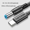 Кабель-преобразователь USB Type-C PD на 12V 5.5x2.5mm для вентилятора, настольной лампы, роутера 2м