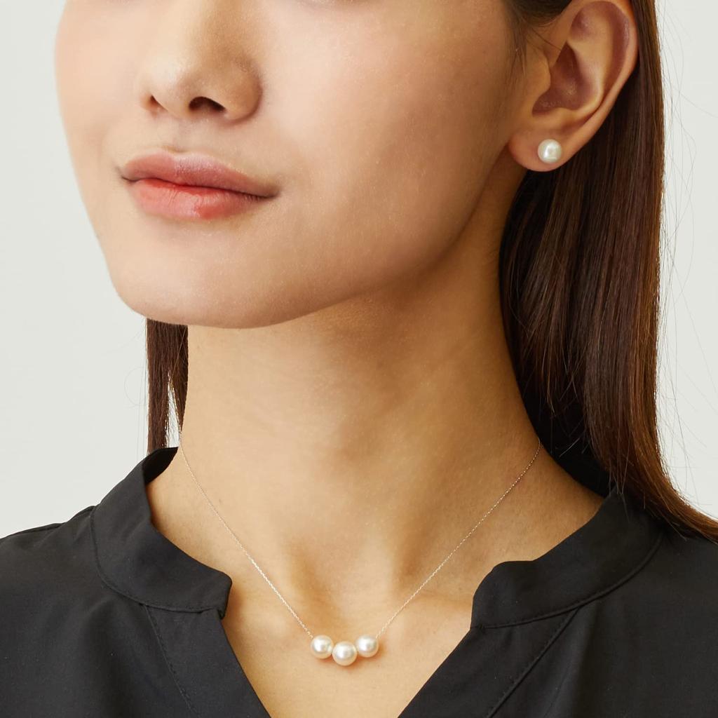 Lala Christie Серьги-пусеты из жемчуга Акойя, одиночные, Pt900, женские, Жемчуг, Платина, le56-0008-pt