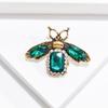 Vintage Bee Rhinestone Brooch Retro Women Crystal Insect Breast Pin Champagne Color Corsage Ladies Party Dress Ornaments Jewelry
