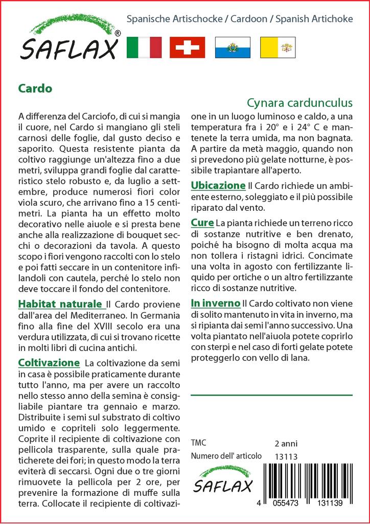 SAFLAX Cardoon / Испанский артишок - 50 семян - Cynara cardunculus
