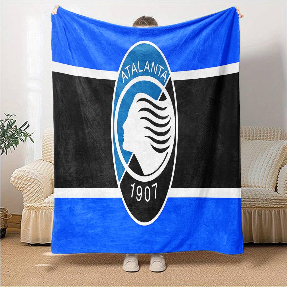 Atlanta Fc Emblem Design Flannel Blanket, Soft Polyester, Modern Design, All-Season for Camping, Travel, Gifts for holidays or birthdays