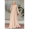 Laced Beige Hijab Dress 23201beige