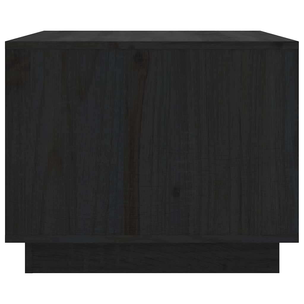 Vidaxl Stolik Kawowy, Czarny, 80X50X40 Cm, Lite Drewno Sosnowe