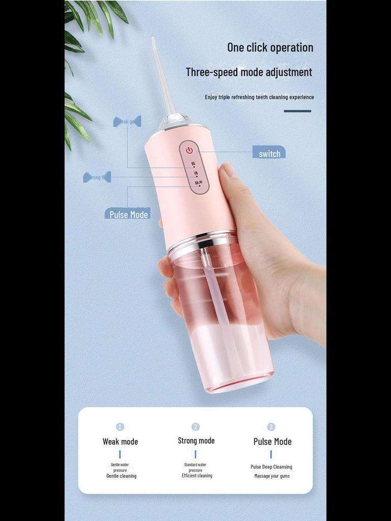 Умный электрический ирригатор: Портативный очиститель зубов с фиолетовой подсветкой, водонепроницаемый, для устранения неприятного запаха изо рта и отбеливания