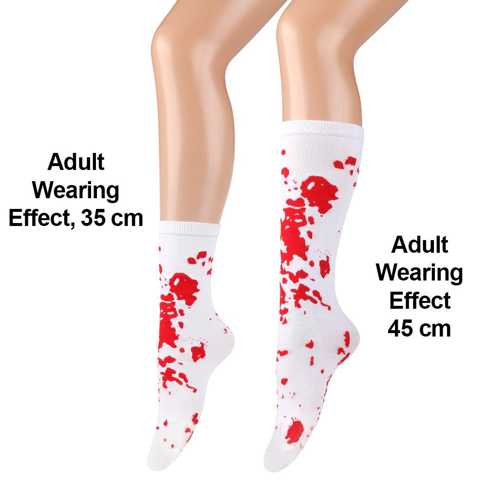 Bloody Splatter Children over Knee Socks Halloween Zombie Cosplay Blood Print Knee High Stockings Kids Girl Party Costume Socks