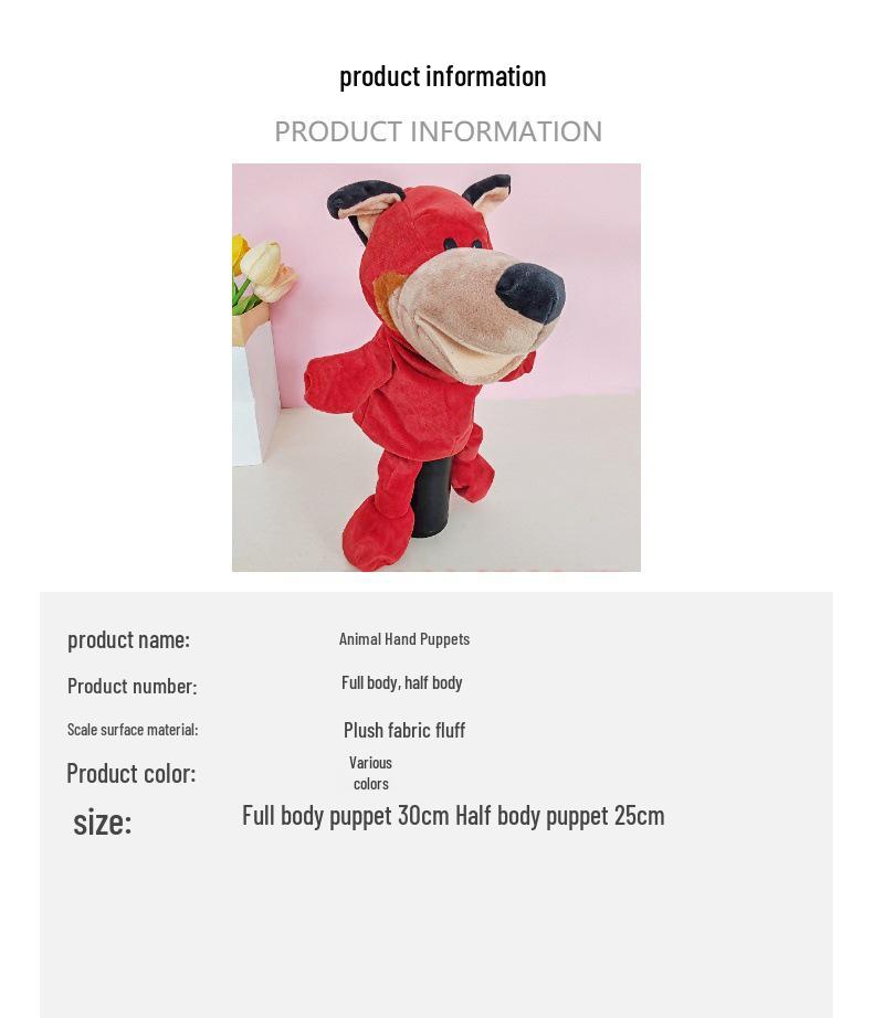 Мультяшная Животная Кукла-перчатка Плюшевая Кукла для Интерактивной Игры Детей