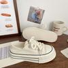 Milk White Two-wearing Canvas Shoes, Women's Platform Spring and Summer New Chic Niche Design, One Pedal and Half Drag, Little White Shoes
