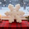 Snowflake Plush Cushion For Living Room Decor With Soft Rabbit Fur Cover