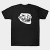 Азиатский размер Мужская черная футболка с принтом Troll Face Meme V1 Печать без вырезания Хлопковая футболка