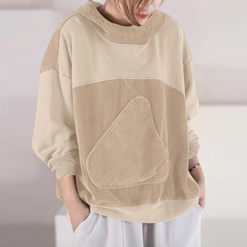 ZANZEA Women Casual Long Sleeve Patchwork Pullover Hoodies