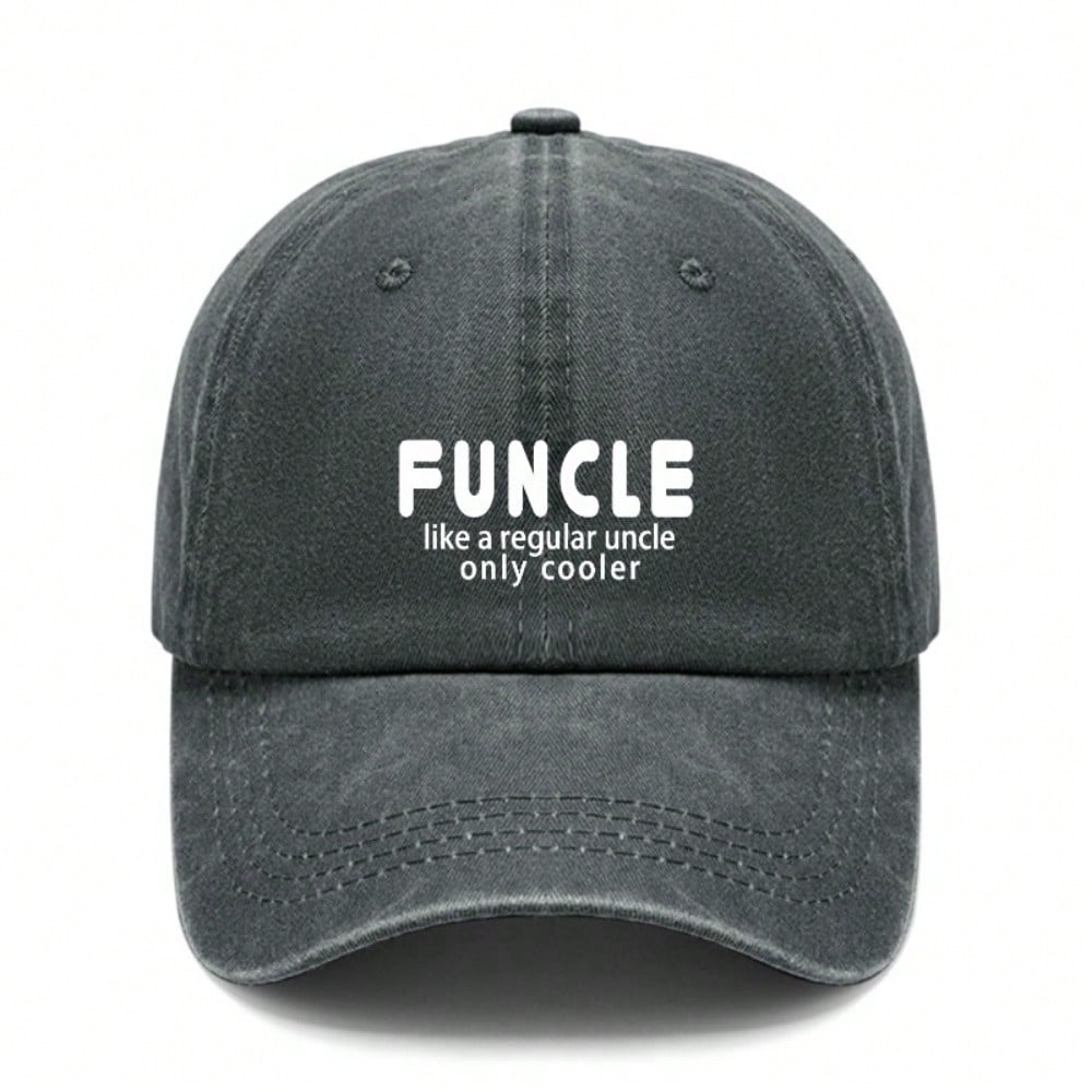 [Unisex Baseball Cap] Funcle Print Adjustable Hat Breathable Soft Fabric Casual Vintage Daily Wear Gift For Uncle