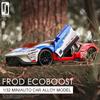 Масштаб 1/32 Ford V8 GT, литая под давлением модель автомобиля, игрушечный автомобиль с откатным механизмом, звуком и светом для детей, коллекция подарков для мальчиков и девочек