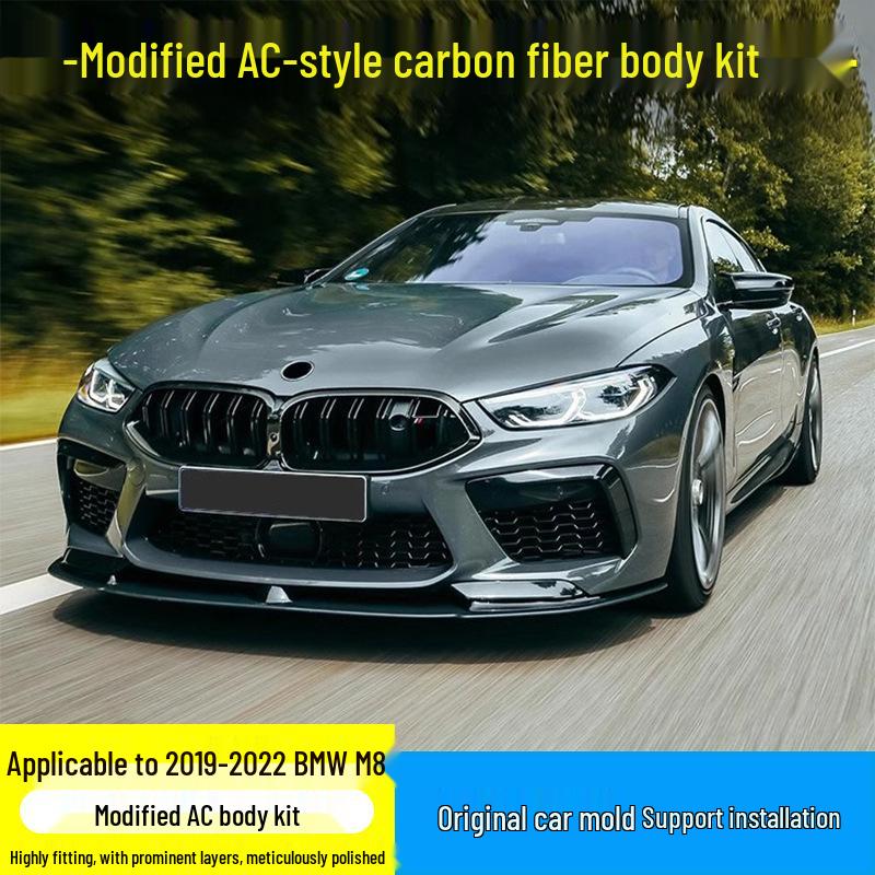 2019-2022 BMW M8 Комплект обвеса из углеродного волокна: Передний/Задний сплиттеры, Пороги, Накладки на противотуманные фары