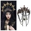 Gothic Crown Headpiece Virgin Mary Headwear Medieval Princess Queen Headband Suitable for Photography Stage Props