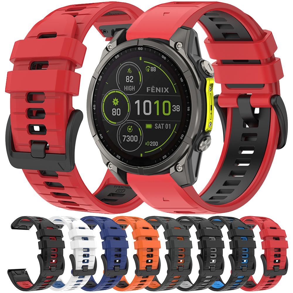 Ремешок для часов Garmin Quatix 8 Pro 51 мм 47 мм/Tactix DELTA/D2 Mach 2/Instinct 3/Enduro 3/Mk2 Mk1 Sport силиконовый ремешок 22 мм 26 мм