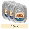 Heavy Duty Disposable Roaster Pans 3 Pack Built In Rack Oven Safe Foil Pans 20 Lbs Capacity Durable Aluminum Cooking Trays