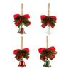 Christmas Tree Ornament Bow Pine Branches Decorative Bells Home Ambiance Doorway Wind Chime Decoration