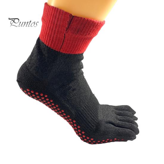 2 Pairs Barefoot Grounding Socks Outdoor Beach Camping Hiking Climbing Five Toes Socks Cut-resistant Men Women Non-slip Silicone Gripper Socks