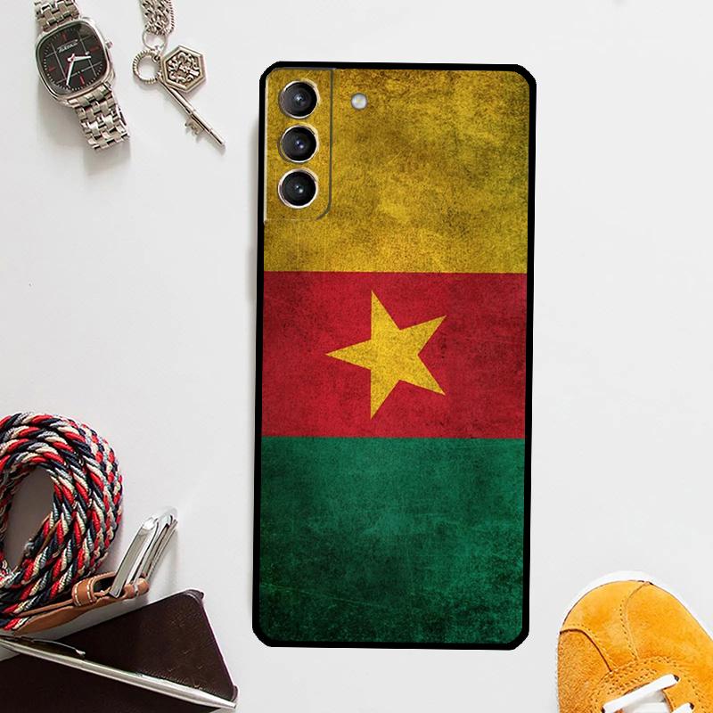 Republic of Cameroon Flag Case For Samsung Galaxy S24 Ultra S20 S21 S22 S23 Plus S9 S10 S24 FE S25 Ultra Cover Coque