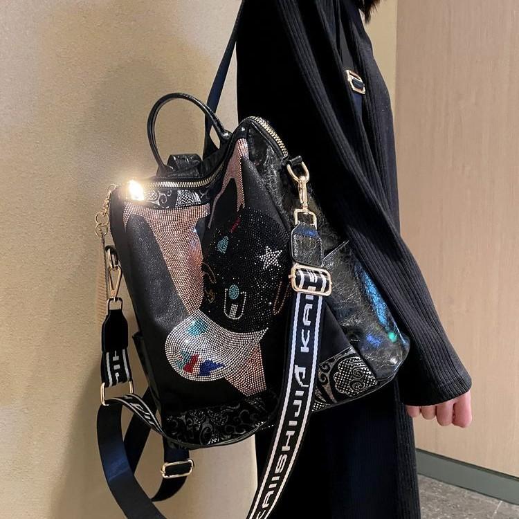 Fashionable Women's Backpack Versatile and Premium Backpack Large Capacity Casual Hot Diamond Shoulder Bag Fashion CLE