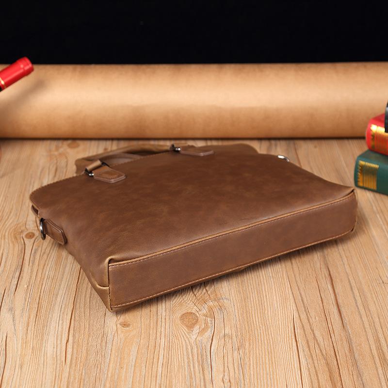 Корейская версия мужской сумки Crazy Horse Leather, сумка через плечо, портфель, сумка для компьютера из мягкой искусственной кожи, повседневная мужская сумка