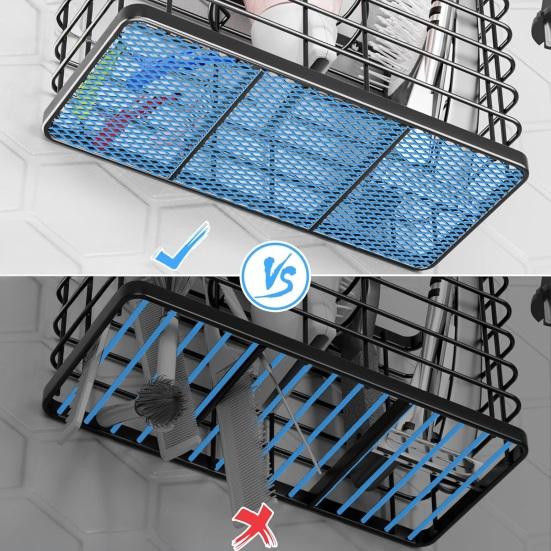 Держатель-органайзер для фена с регулируемой высотой 3-в-1, настенное крепление, для хранения фена, утюжков для выпрямления волос, щипцов для завивки на дверце шкафа