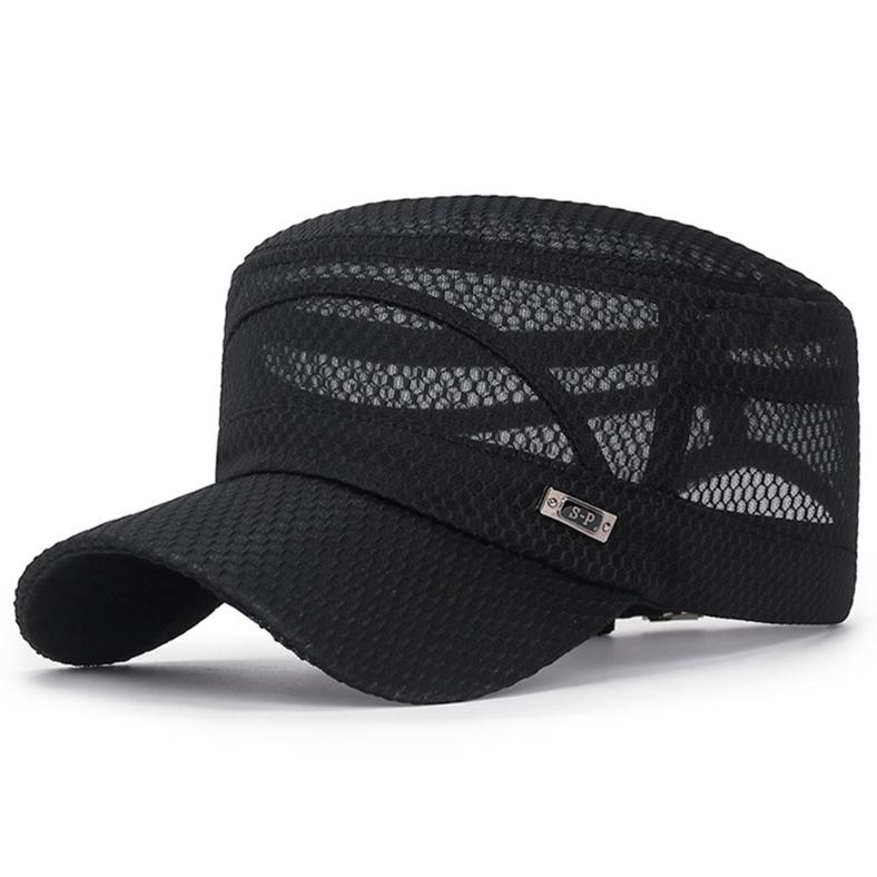 Men's Fashion Mesh Casual Breathable Sunscreen Hat Summer Outdoor Flat Top Cap