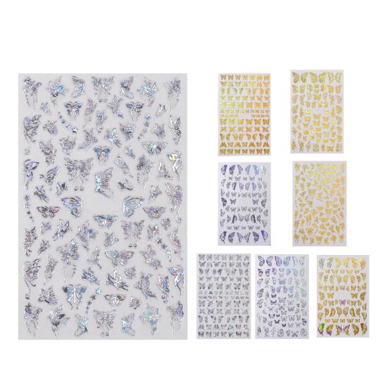 1 лист наклейки для ногтей, тонкая текстура, 3D безопасная красивая наклейка для маникюра с бабочкой для фотографии