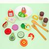 Fun Wooden Simulation Vegetable And Fruit Seasoning Salad Ingredient Set Toy