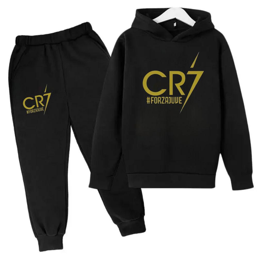 Cr7 Печать Футбольный Идол Одежда Детская Толстовка Набор из 2 шт. Костюм с Брюками Детский Мальчики Спортивный Костюм Девочки Одежда Спортивные Костюмы