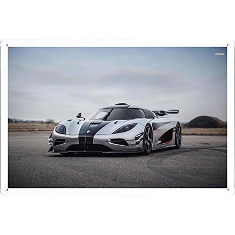 Автомобильные металлические жестяные таблички Плакат Декор стены спортивного автомобиля Винтажные художественные постеры Железная живопись для мужской комнаты Домашнего кафе Гаража Клуба Бара