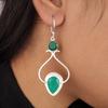 Natural Green Onyx Gemstone 925 Sterling Silver Handmade Earrings 2.07" For Gift EE-170-18