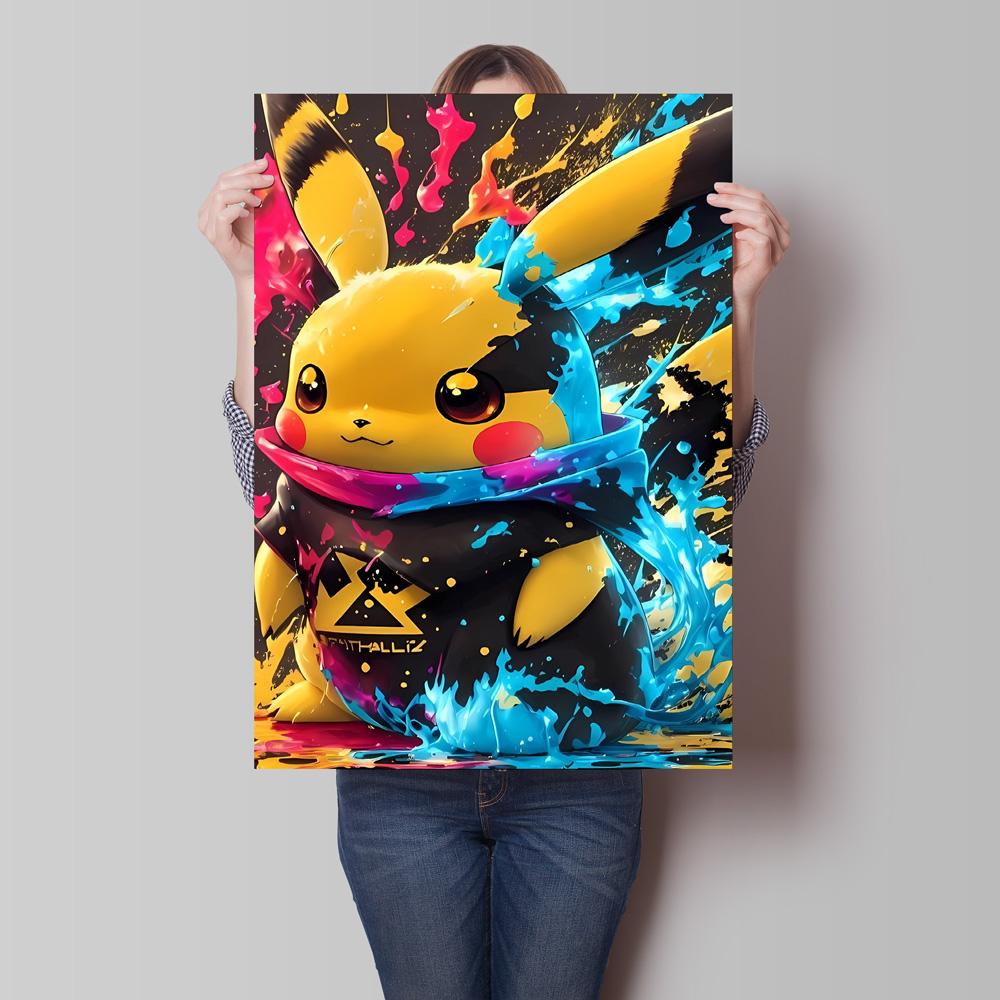 Canvas Poster Pokemon Pikachu Cartoon Picture Lasting Colors Children Gifts Classic Home Living Room Walls Decorative Painting