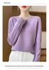 Women's 100% Pure Wool Polka Dot Sweater, Round Neck, Double Strand, Seven Stitches, Spring/Autumn.