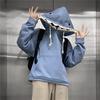 Свитер с капюшоном с нашивкой в виде акулы. Уютный и стильный спортивный повседневный свободный модный пуловер для пар на осень