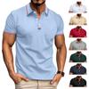 Новая мужская повседневная рубашка поло с воротником, планкой на шнурке и застежкой на пуговицы – Универсальная футболка-топ