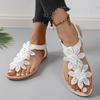 Новый стиль, пляжная обувь большого размера, летние шлепанцы, модные сандалии на щиколотке с цветочным узором и закрытым носком для женщин