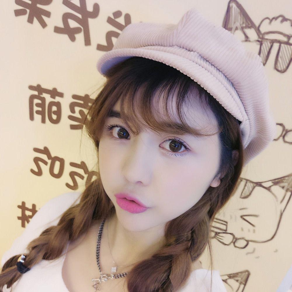 Windproof Corduroy Baseball Caps Vintage Newspaper Hat Autumn Winter Sun Cap for Women Girls