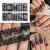 Lace Design Nail Foils Black White Nail Decals Fashion Manicure Decals  Nail Decoration