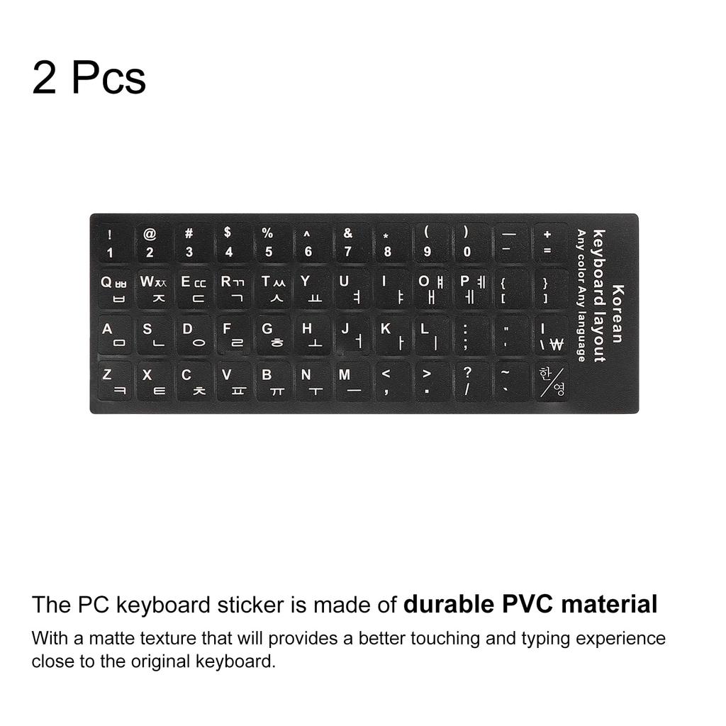 PATIKIL 2 шт. корейская наклейка на клавиатуру ПК наклейка на клавиатуру черный фон белые буквы для компьютера ноутбука настольного компьютера