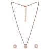 Женский комплект ожерелья Estele Mangalsutra с квадратным покрытием из розового золота и цирконами