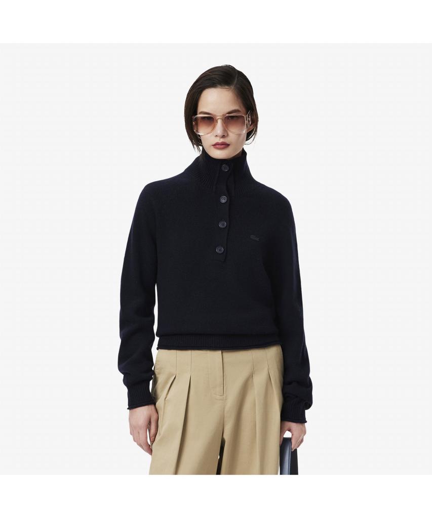 LACOSTE Women'S Carded Wool Half-Button Sweater Af4010-55N 166
