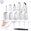 26pcs Pastry Bag Tips Kitchen Diy Cake Icing Piping Cream Cake Decorating Tools Reusable Pastry Bags+10 Nozzle Set