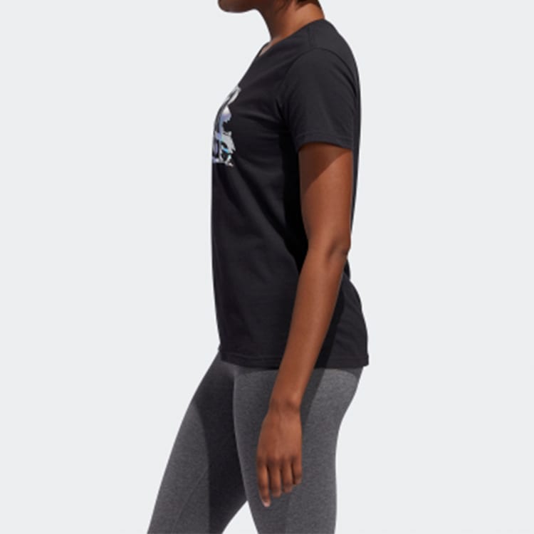 Adidas T Shirts Women's Black Crew Neck Moderate Straight Fit ED8169