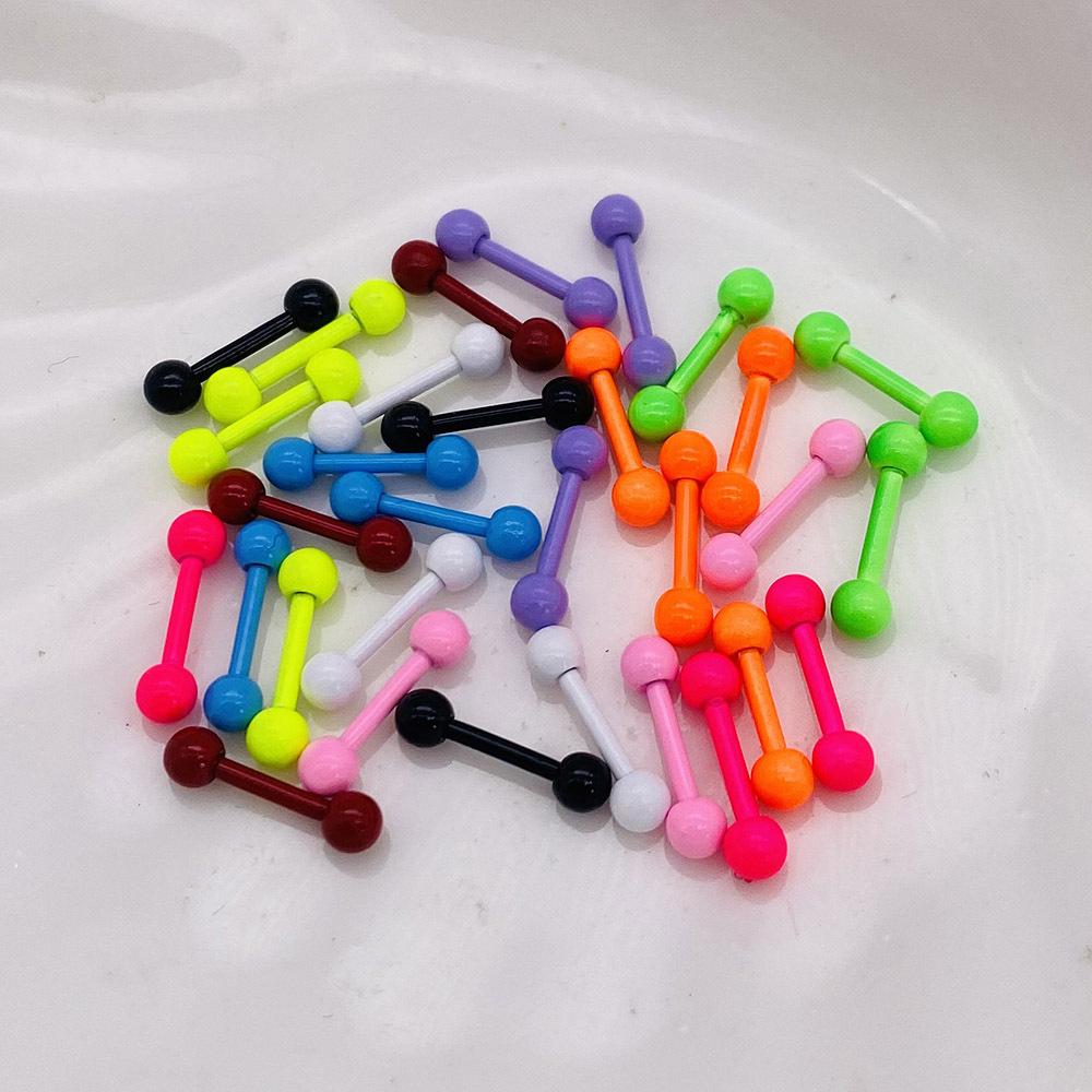 4Pcs Stainless Steel Barbell Earrings Body Piercing Jewelry