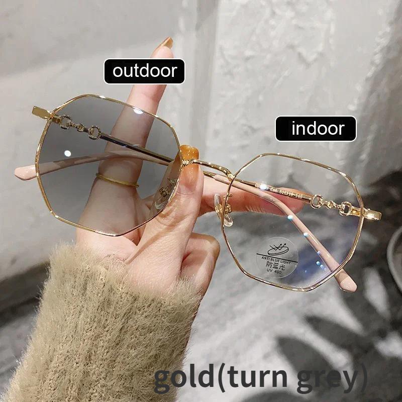 Роскошные модные фотохромные очки для близорукости, уличные солнцезащитные очки, меняющие цвет, унисекс, модные очки без диоптрий по рецепту