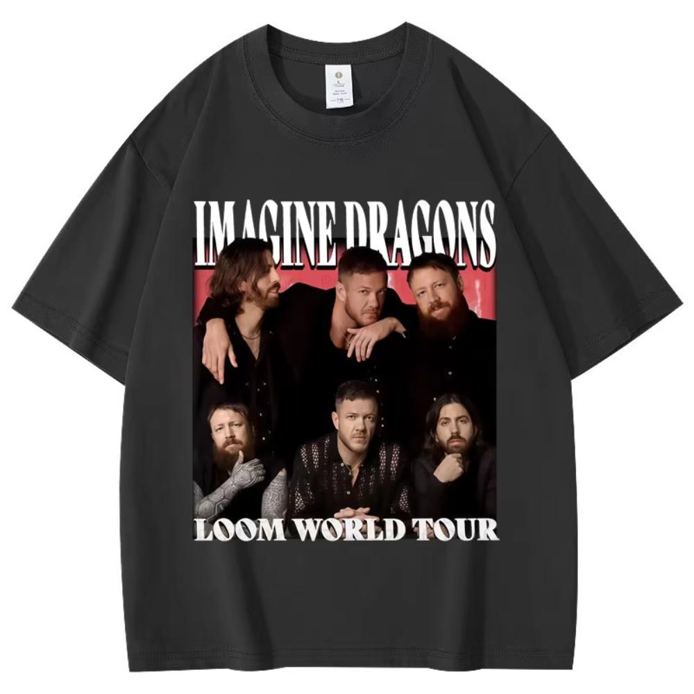 Imagine Dragons Loom Мировой Тур 2026 Футболка Мужская Женская Мода Рок С Коротким Рукавом Футболки Летние Повседневные Свободные Хлопковые Футболки