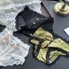 Women's Spring-summer Deep V Careful Machine Ice Screen Yarn Lace Edge Sexy Panties